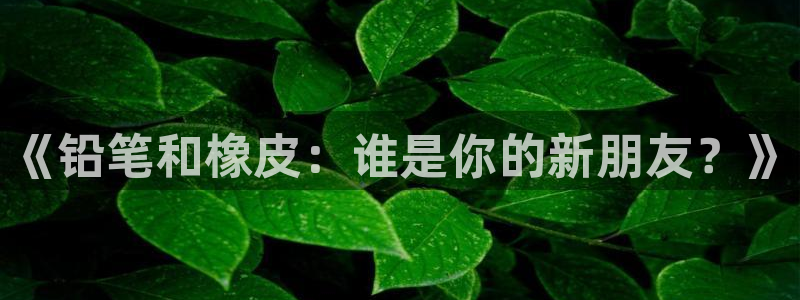 AG九游会登陆网址：《铅笔和橡皮：谁是你