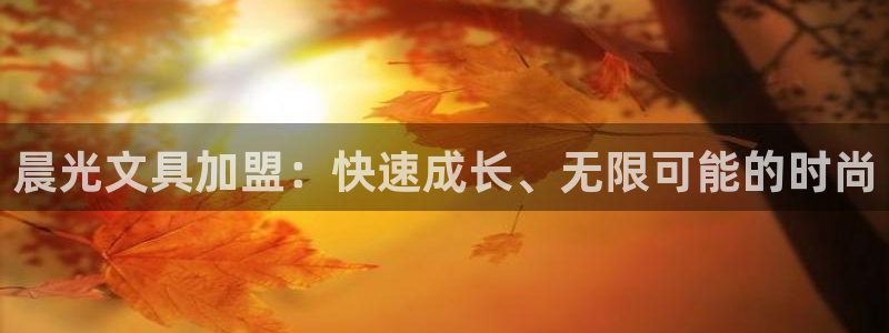 九游会ag棋牌：晨光文具加盟：快速成长、